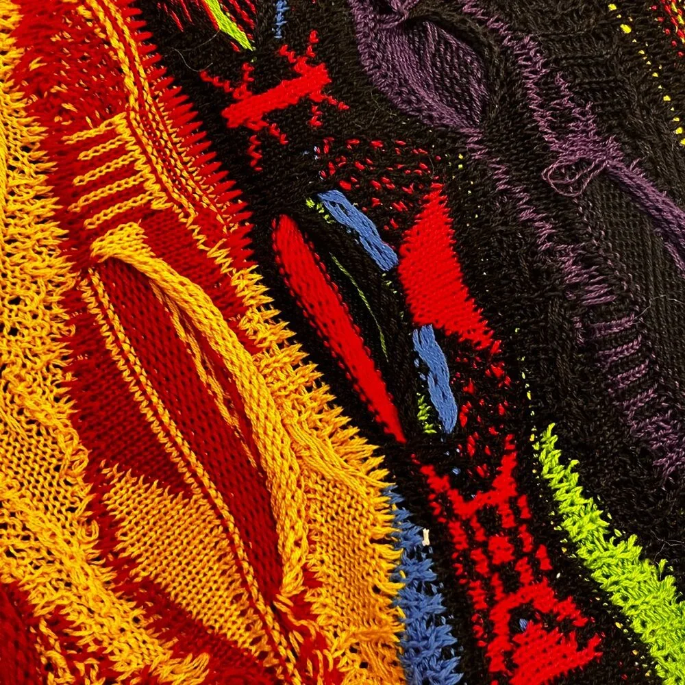 COOGI Australia Rare Vintage Hip-Hop Biggie Smalls 3D Knit Multicolor Sweater - Picture 9 of 17